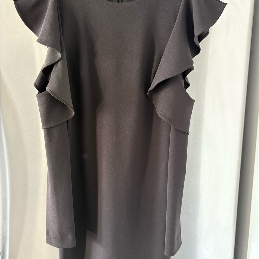 Elegant Guess Black Ruffle Sleeve cutout dress
